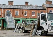 South West Water undertaking emergency remedial work on edge of Crediton Town Square