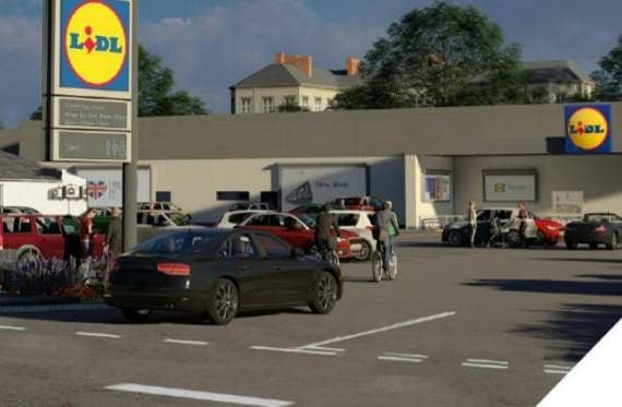 An artist’s impression of the new Lidl store. Image courtesy of One Design Architects