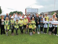 Sod-cutting heralds skatepark work start
