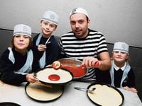Hungry pupils get a pizza the action