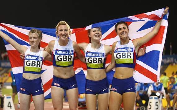 Great Britain’s golden girls: (from left) Sophie Hahn, Georgie Hermitage, Maria Lyle and Olivia Breen.
