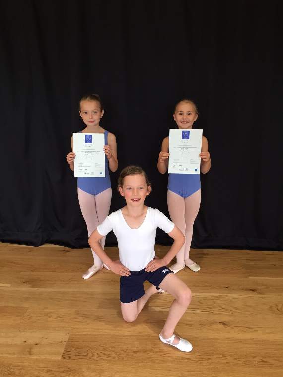 From left to right: Amesbury ballet pupils Bibbi, Rory and Libby