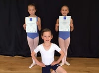 From left to right: Amesbury ballet pupils Bibbi, Rory and Libby