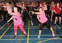 Zumba dancers in the pink