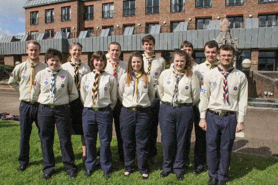 Dressed to impress: North Hampshire Scouts await Prince Michael of Kent, Bear Grylls and Steve Backshall