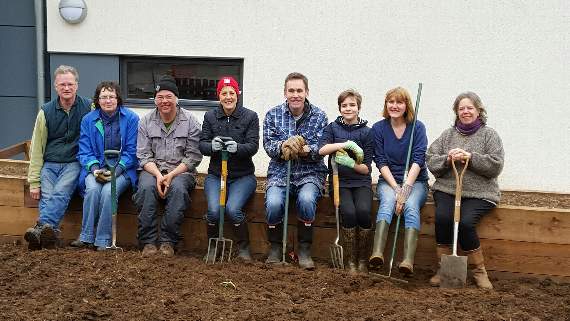 Pictured from left to right: Chris and Helen Benson, Dave Ewing, Charlotte Hall, Waverley, Chris, Phoebe and Shelley Rhodes, and Anita Smith