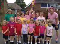 Running with the torch at Andrews Endowed School, Holybourne