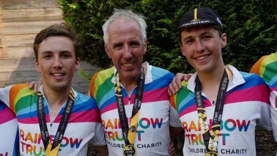 Matthew Morton and his sons Alastair (left) and Patrick having completed the Etape du Tour