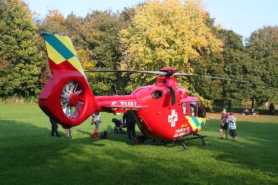 Air ambulance drama at Flood Meadows