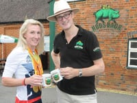 Paralympic star at brewery party