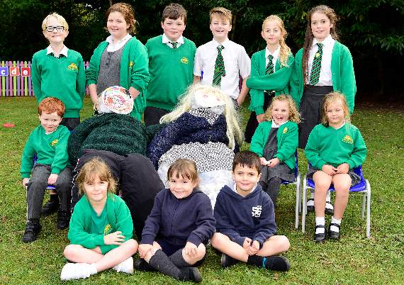 Children from Beacon Hill Primary School with their Guys   for Bonfire NIght