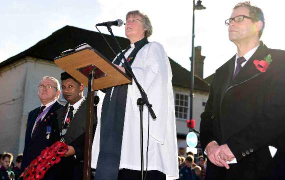 Rev Mary Bowden led the service