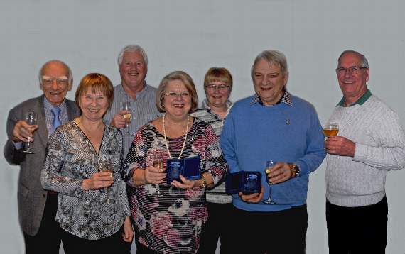 Pictured from left: Garth Hutton, Mo Cuthbert, Nigel Cuthbert, Caroline Urbani, Chris Brookes, David Urbani and Michael Grew