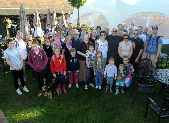 Some of last year’s walkers at the pub