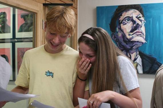 GCSE students Tom Woodall and Olivia Anderson