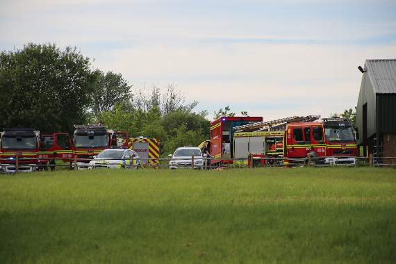 Emergency vehicles at Oak Tree Farm