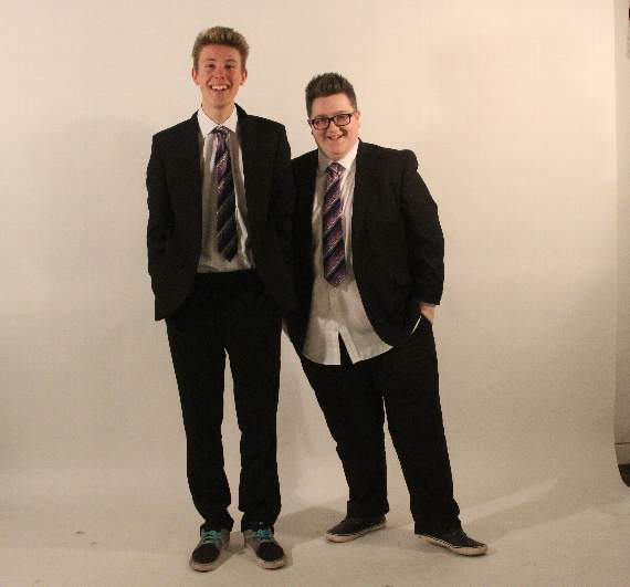 Luke (left) and Elliott are ready to go on a comedy tour