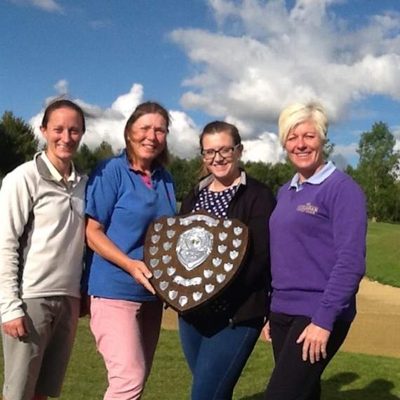 Worldham’s triumphant four: from left – Vicky Wyeth, Jane Macrae, Olivia Southern and Gina Smith.