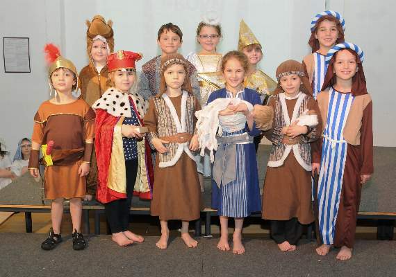 Pupils from Owl and Deer classes at Fernhurst Primary during the school Nativity