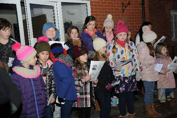 The crowd enjoyed singing carols after Beacon Hill’s Christmas lights were switched on