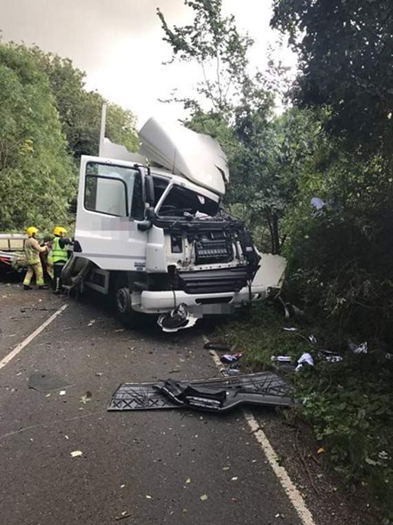 HGV overturns on A339