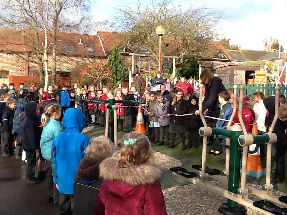 School unveils outdoor gym equipment