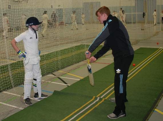 Learning from someone who knows: Ollie Pope advises on batting grip.