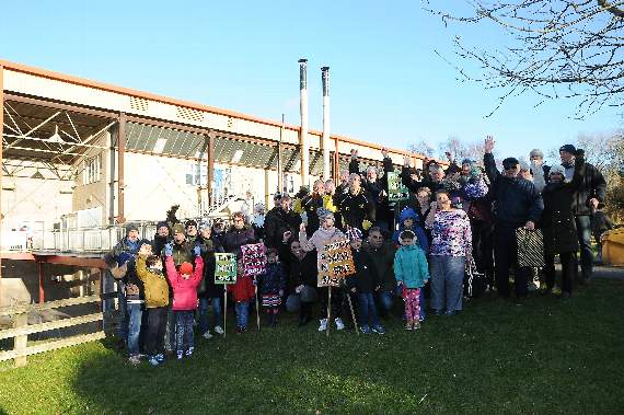 Protestors gather over the controversial plans for the new sports centre in Alton. Picture order no: AD10-24-18