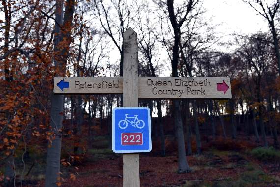 Queen Elizabeth Country Park, Petersfield - signage for cycle route
