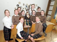 Pupils with Arty the Amesburian