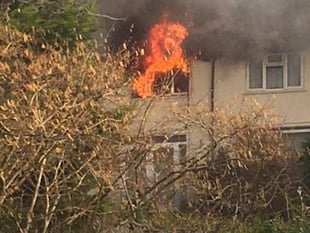 Firefighters tackle blaze