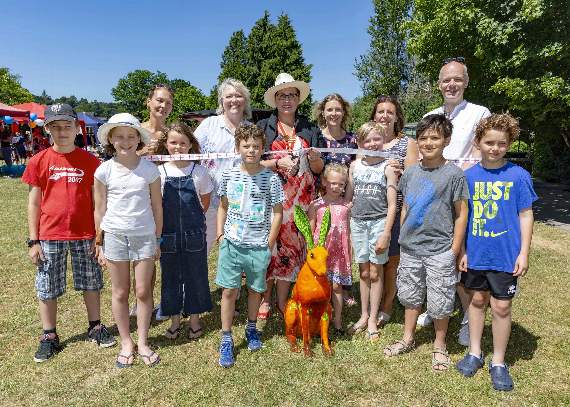 Carrotsdale the Hare was the guest of honour at the opening ceremony for the school’s summer fete on Saturday (HD28-291-18)