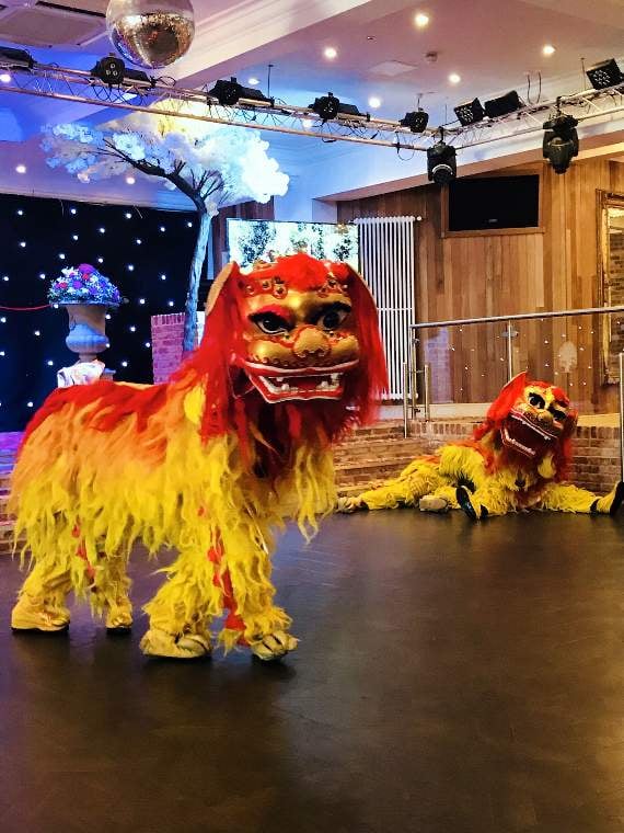 The lion dancers who helped mark the official opening