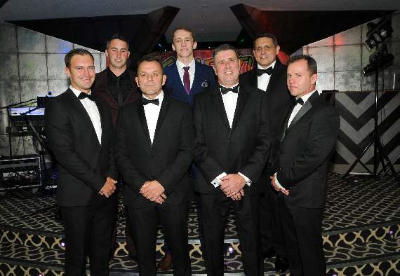 Craig Morgan (second from right front row) with Liphook’s retained firefighters at the Old Thorns charity ball (LD24-38-18)