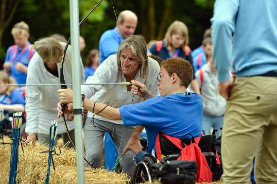 A young camper tries his hand at archery. PICTURE: GEORGE RAMSAY