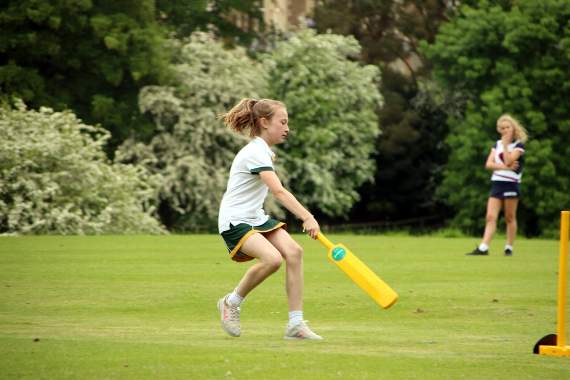 Girls take to the crease