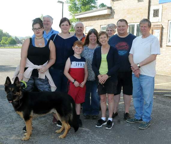 Some of the people who took part in the fundraising Royal British Legion poppy walk. Picture order no: AD22-33-18