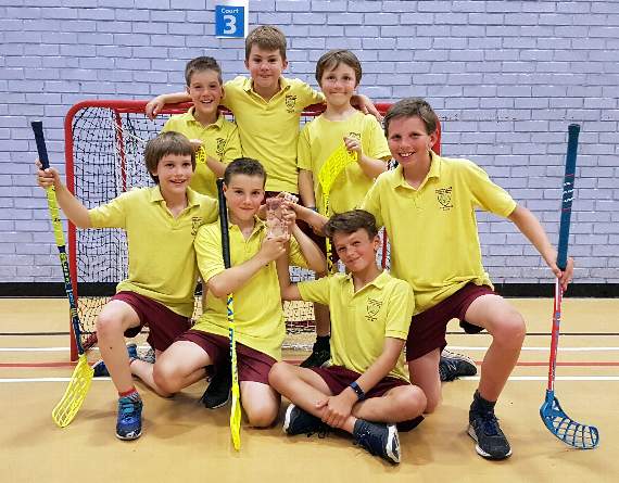 Champions: Rowledge’s triumphant floorball team beat Walsh School  1-0 to scoop the Farnham Floorball Cup