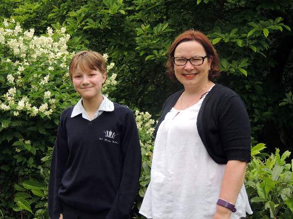 The Royal School’s new poet laureate with head of English Linda Gilbert (right)