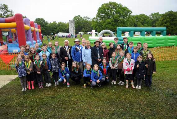 The new Mayor of Farnham, David Attfield, joined other dignitaries for a tour of the camp site