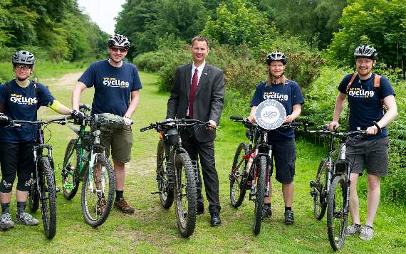All set for the off... the Cycle Surrey Hills project will eventually link the Devil’s Punch Bowl with the rest of Surrey’s North Downs Way (Picture order no. HD25-356-18)