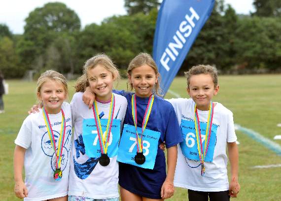 All smiles after the triathlon. Picture order no: FD40-96-18