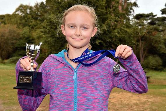 Finney Coomber, 10, was the first girl home in the 2.5K race (HD41-151-18)