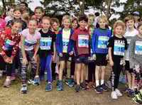 ON THE LINE: The runners ready to go for the kids 1km run at the fifth Punch Bowl Challenge at Hindhead on Sunday (HD41-153-18) Pictures by PAUL DOYLE