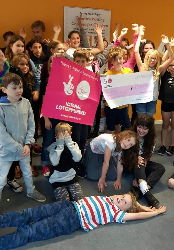Young people at Putting Pen to Paper celebrate securing a National Lottery award