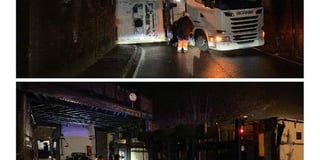 Lorry overturns after smashing into Wrecclesham railway bridge