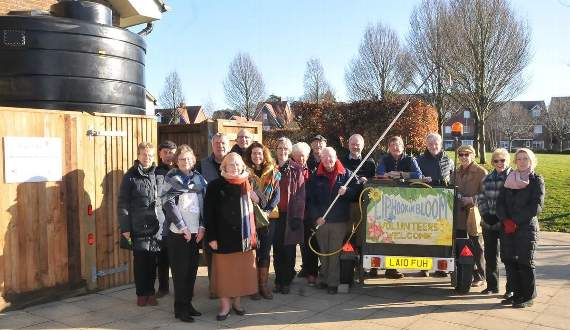 East Hampshire District, Hampshire County and parish councillors launching the rainwater harvesting project