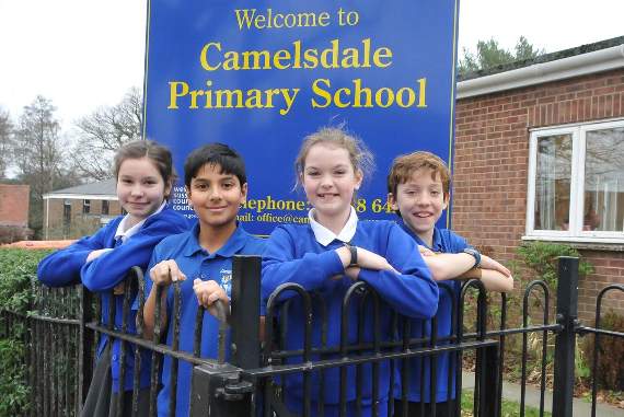 From left, head boy Elliot, head girl Follie, deputy Will, deputy Elodie. Pictures by Ruth Marshall (HD04-39-19)