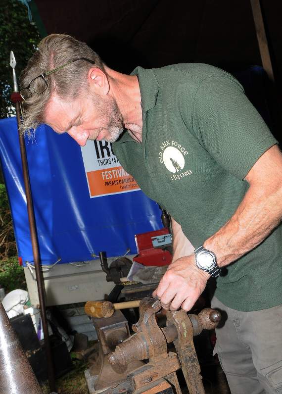 Blacksmith Nick Murray? demonstrates his craft (HD39-97-18)