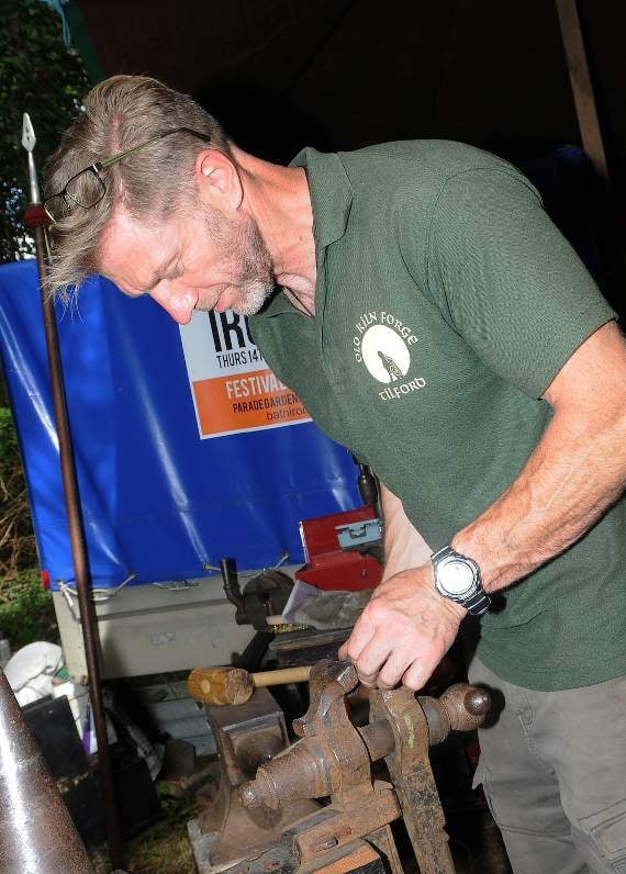 Blacksmith Nick Murray? demonstrates his craft (HD39-97-18)